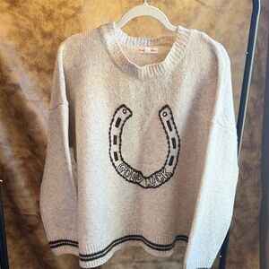 Good Luck Crewneck Sweater Oversized